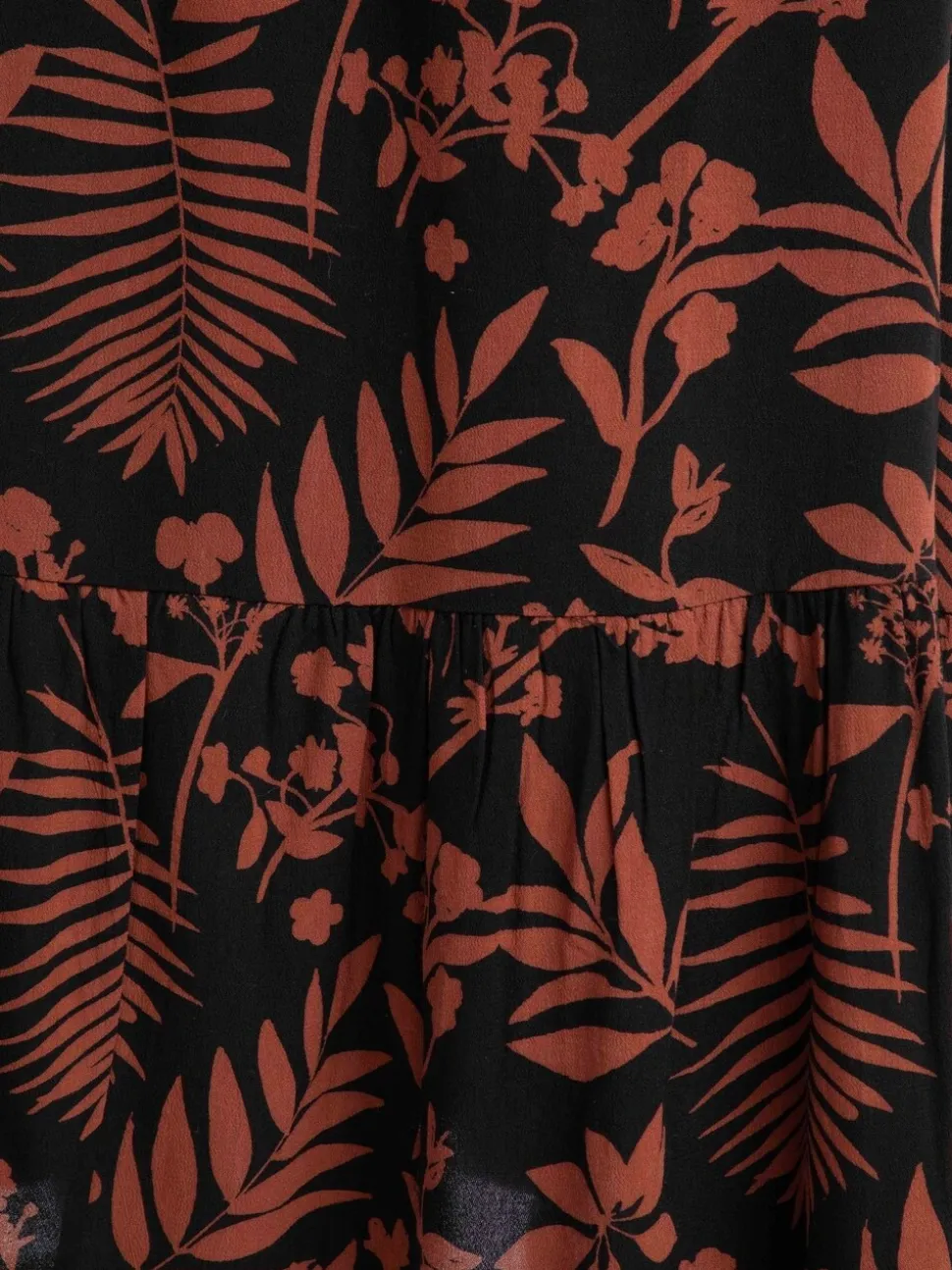 Marron - Jupe mi-longue imprimée Weird Fish Minnerve à plusieurs niveaux