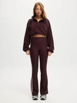 Marron - Leggings évasés doublés de polaire Cotton On