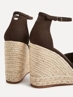 Marron - Linzi Gracio Espadrilles à plateforme en corde compensées avec sandales enveloppantes à la cheville