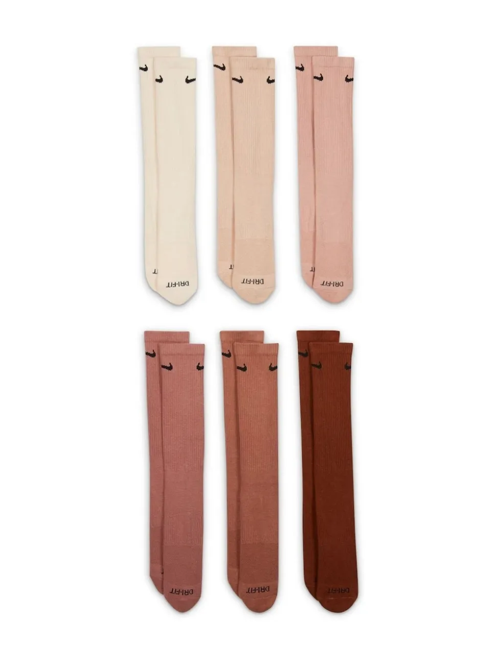 Marron - Lot de chaussettes d'entraînement Nike Everyday Plus Cushioned Crew 6 (0)