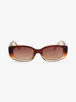 Marron - Lunettes de soleil rectangulaires fines