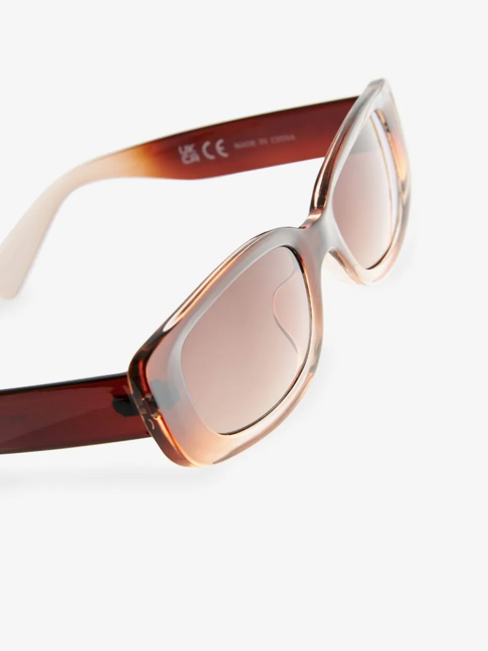 Marron - Lunettes de soleil rectangulaires fines