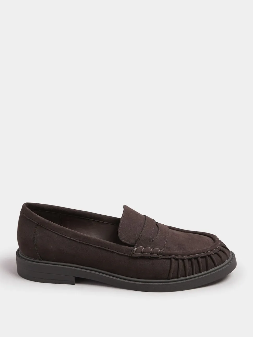 Marron - Mocassins Yours Curve froncés coupe extra-large