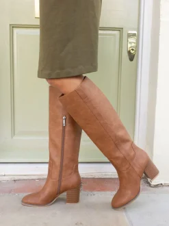 Marron - Novo Bottes Giovanna à talon carré