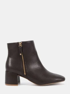 Marron - Novo Bottes Kate zippées à talons carrés et bout carré