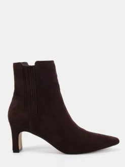 Marron - Novo Bottines Kara Low Slim à talon carré Squre Point Chelsea