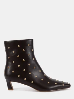 Marron - Novo bottines Kiki cloutées à talon bas