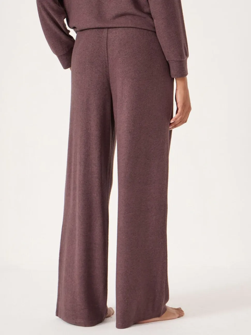 Marron - Pantalon de jogging large Hush Elle super doux