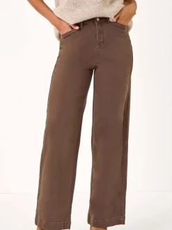 Marron - Roman Coton Blend Ample Extensible Jeans