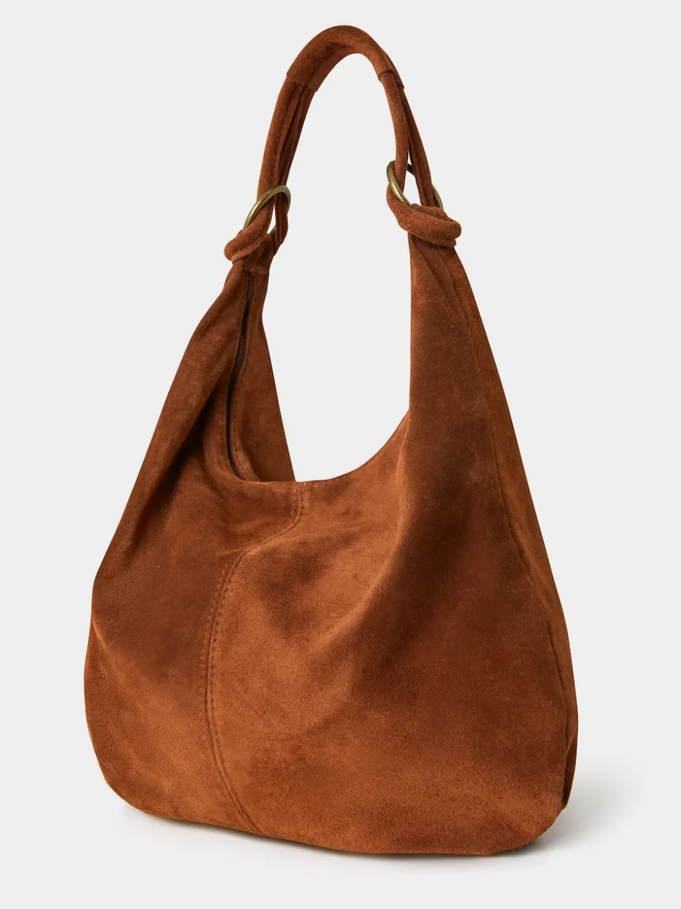 Marron - Sac hobo d’hiver en daim italien noué Joe Browns noué