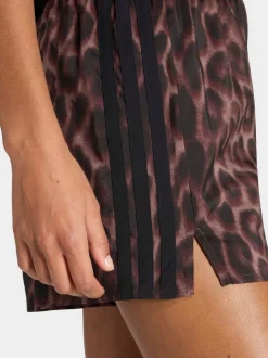 Marron - Short tissé adidas Workout Essentials à motif léopard