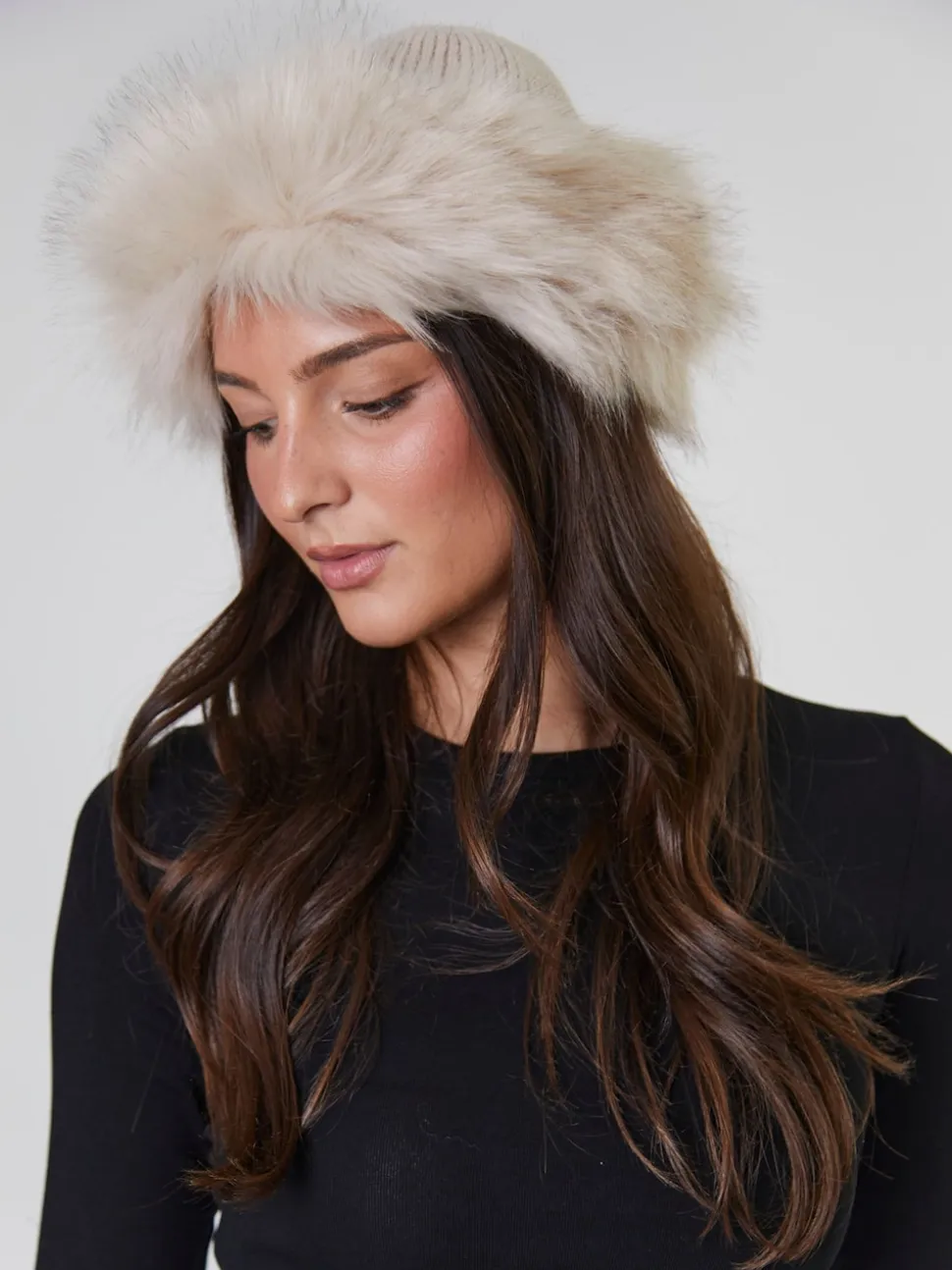 Marron - South Beach ensemble bonnet et gants en fausse fourrure