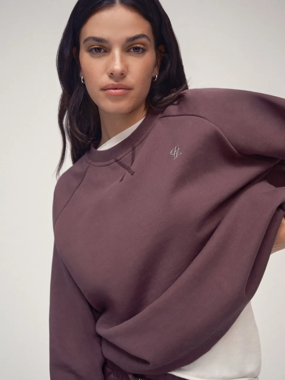 Marron - Sweat-shirt OSIA oversize à col rond