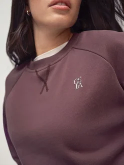 Marron - Sweat-shirt OSIA oversize à col rond