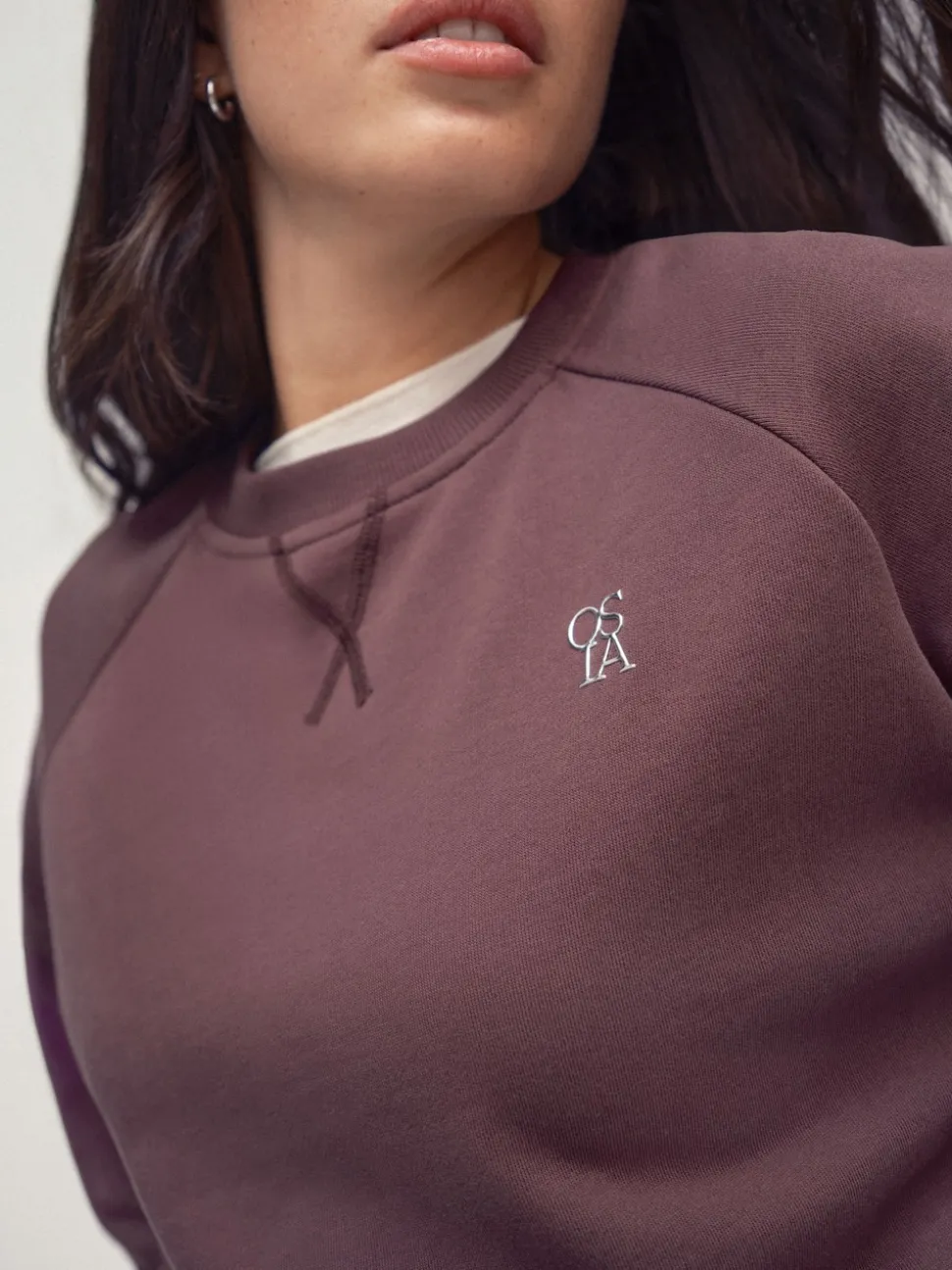 Marron - Sweat-shirt OSIA oversize à col rond