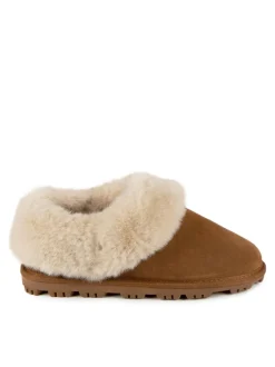 Marron - Totes Ladies Isotoner Real Suede chaussons Slippers