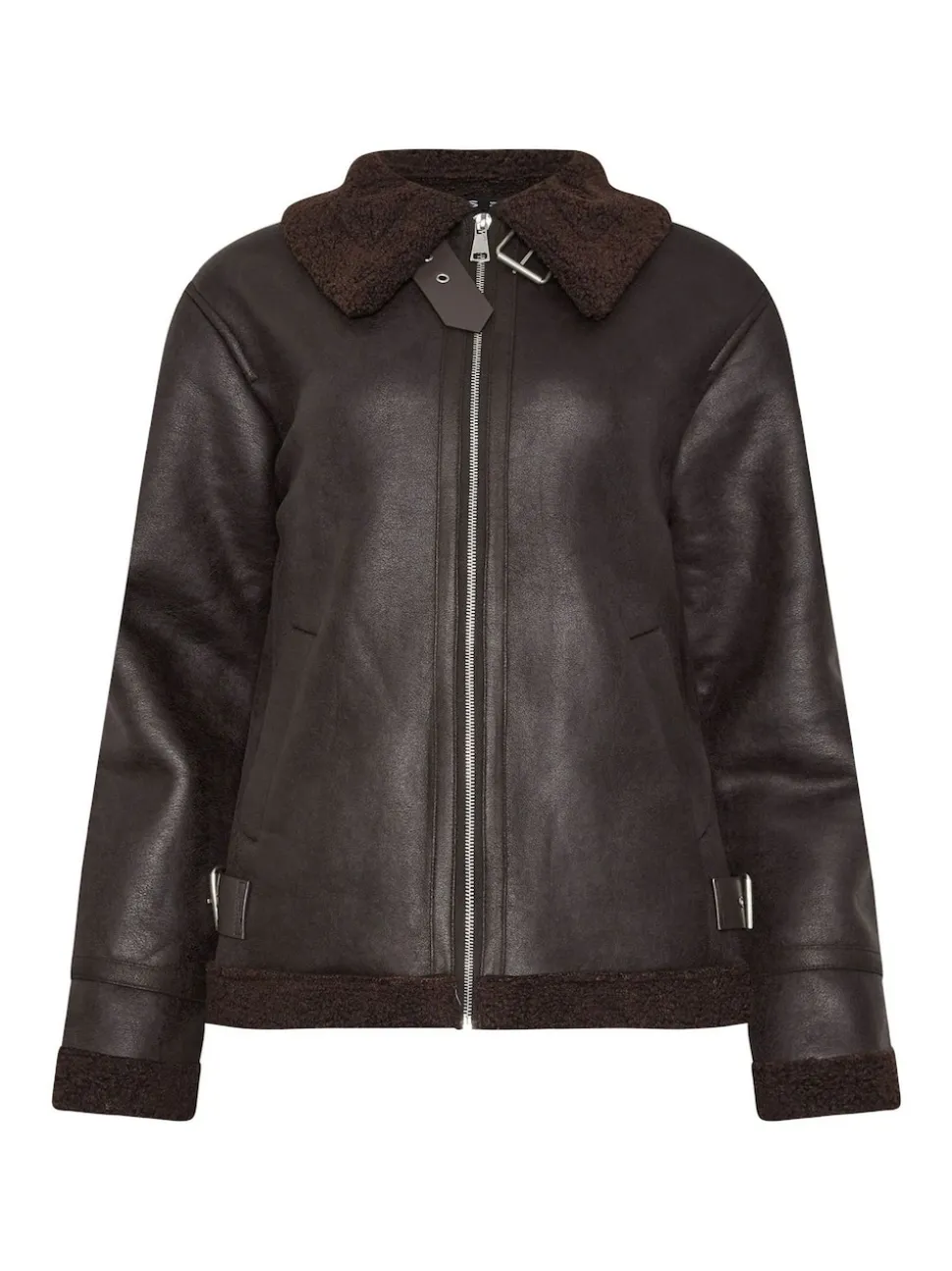 Marron - Veste aviateur Long Tall Sally à coutures fuselées