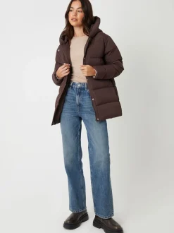 Marron - Veste matelassée Threadbare à capuche