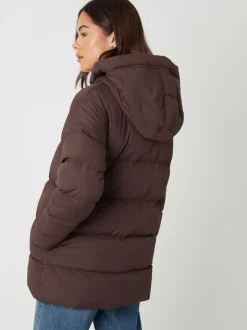 Marron - Veste matelassée Threadbare à capuche