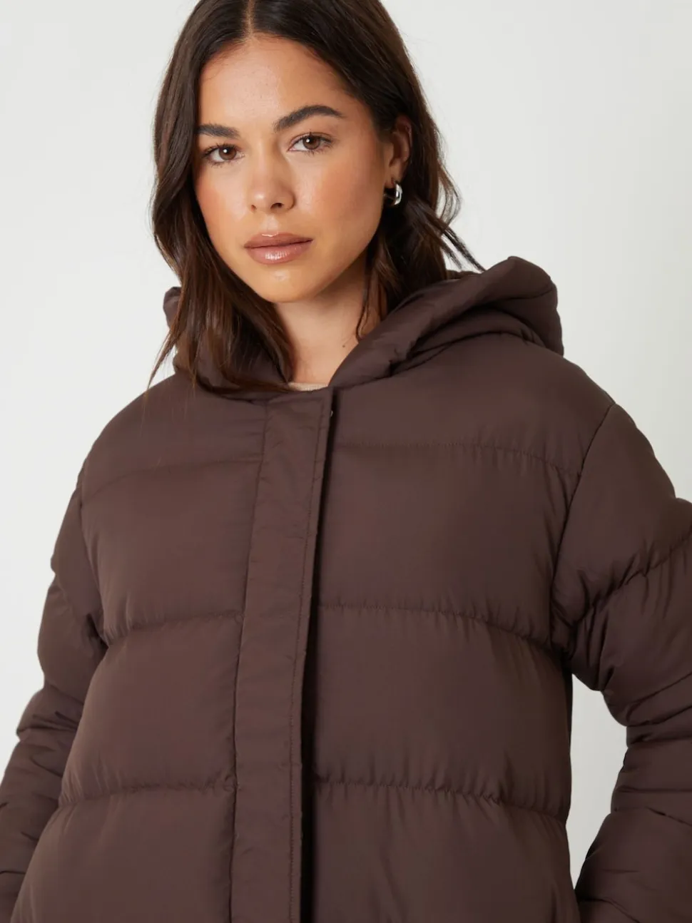 Marron - Veste matelassée Threadbare à capuche