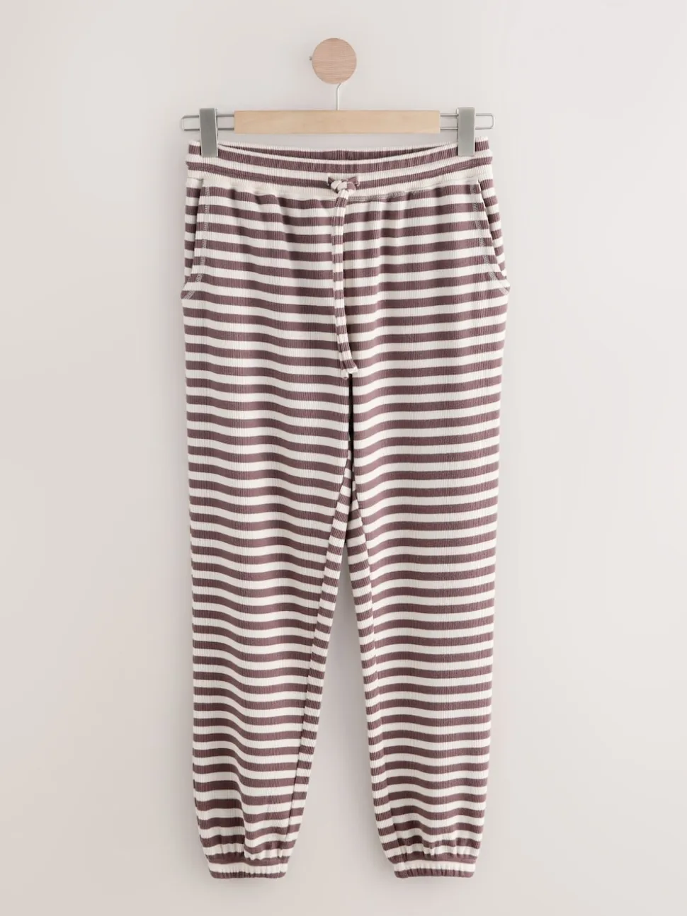 Marron café à rayure - Lot de 2 pyjamas à manches longues gaufrés confortables