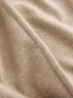 Marron café - Sweat-shirt à manches longues à col souple avec finition brossée douce