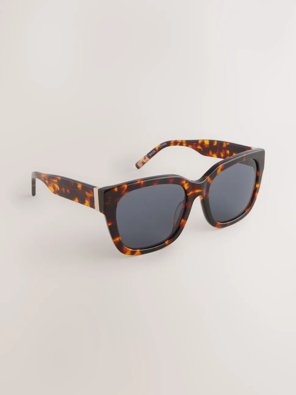 Marron écaille de tortue - Lunettes de soleil carrées en acétate
