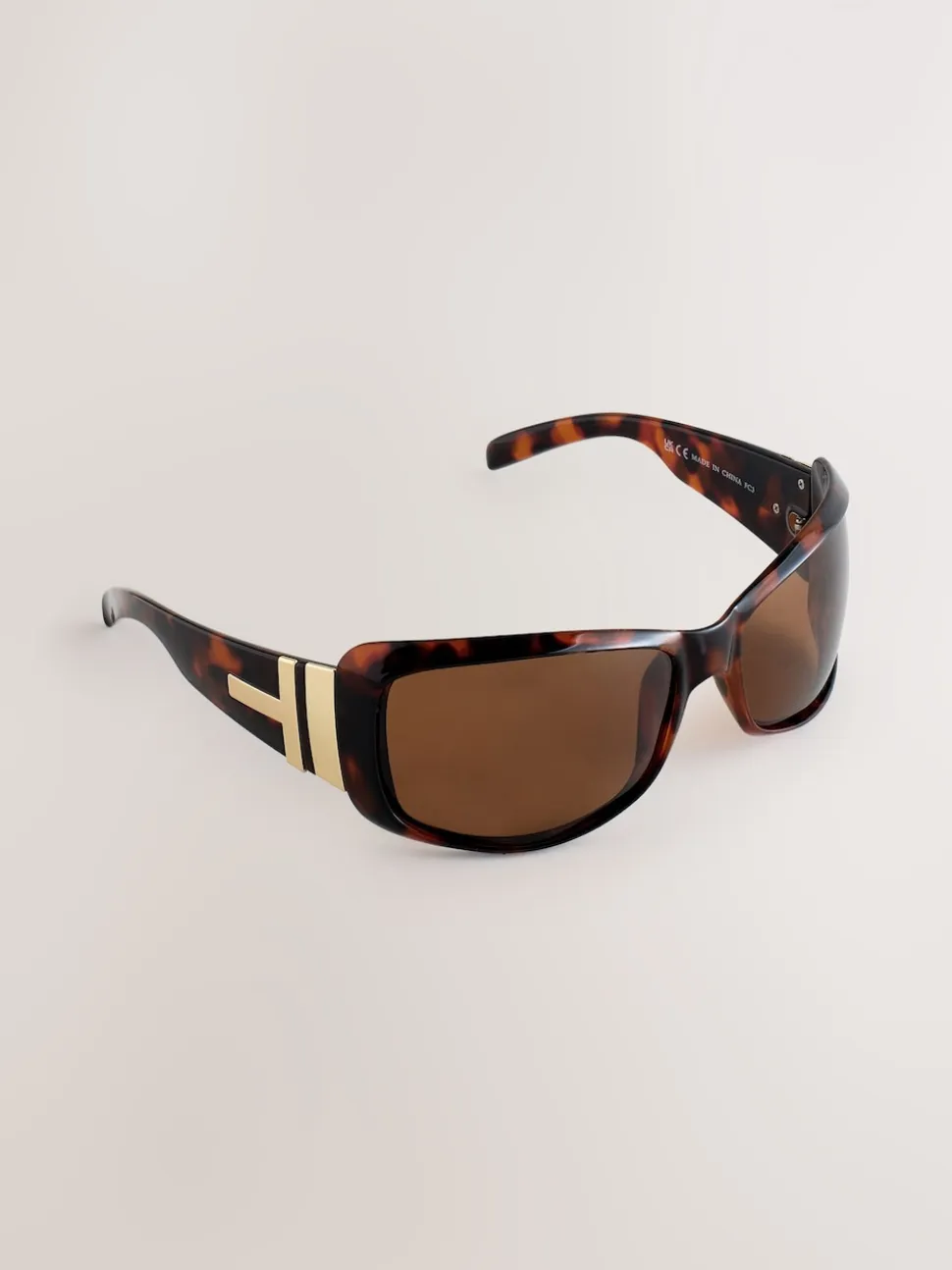 Marron écaille de tortue - Lunettes de soleil enveloppantes