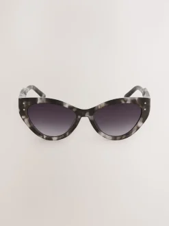 Marron écaille de tortue - Lunettes de soleil fines œil-de-chat