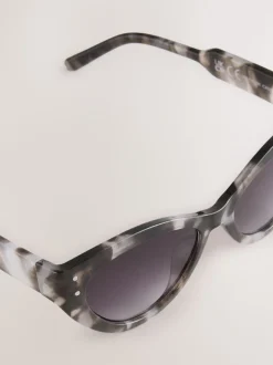 Marron écaille de tortue - Lunettes de soleil fines œil-de-chat