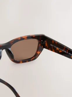 Marron écaille de tortue - Lunettes de soleil carrées