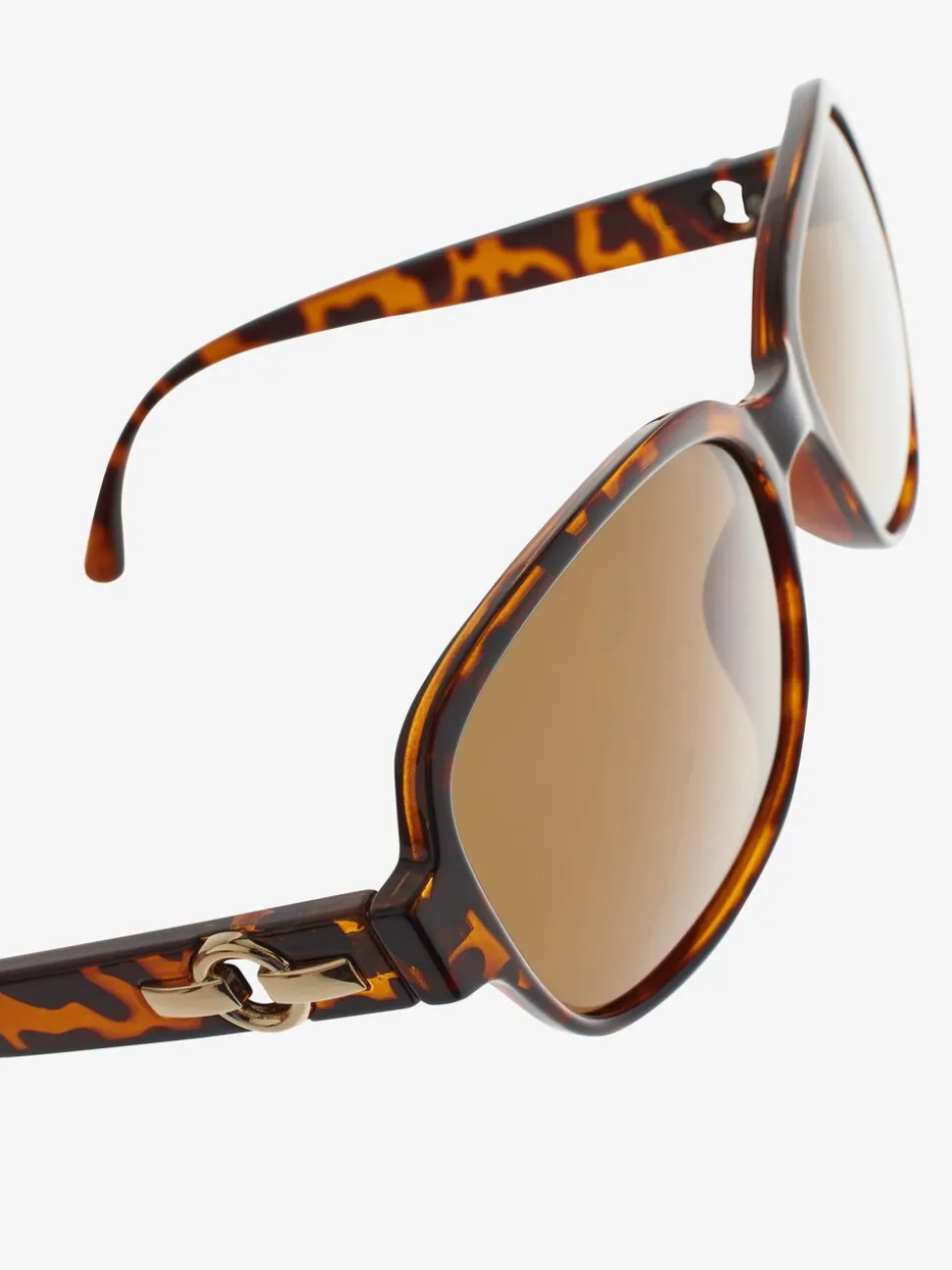 Marron écaille de tortue - Lunettes de soleil carrées polarisées petites tailles