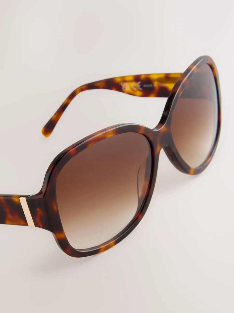 Marron écaille de tortue - Lunettes de soleil enveloppantes en acétate
