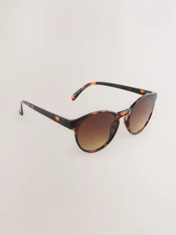 Marron écaille de tortue - Lunettes de soleil rondes