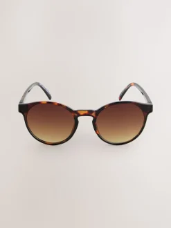 Marron écaille de tortue - Lunettes de soleil rondes