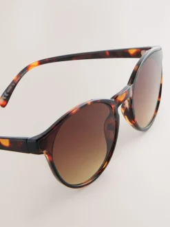 Marron écaille de tortue - Lunettes de soleil rondes