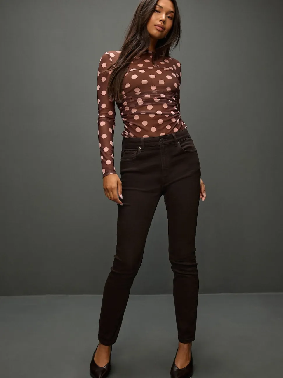 Marron chocolat - Authentic Relaxed Jeans skinny