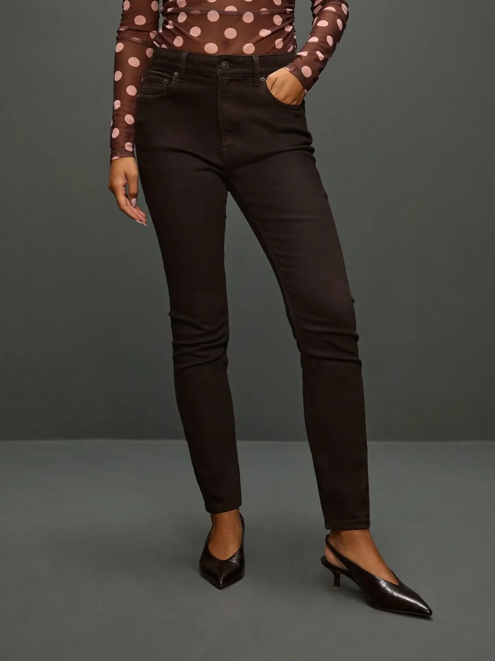 Marron chocolat - Authentic Relaxed Jeans skinny