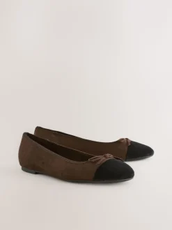 Marron chocolat - Ballerines à bout rond