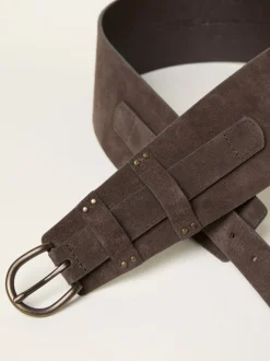 Marron chocolat - Ceinture FatFace en daim