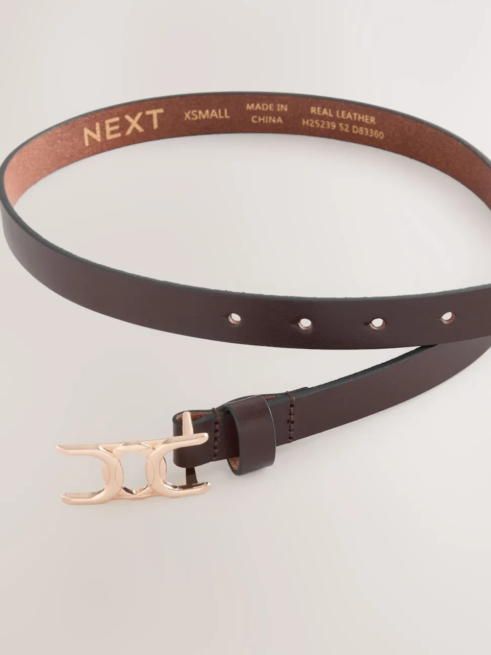 Marron chocolat - Ceintures en cuir skinny avec boucles