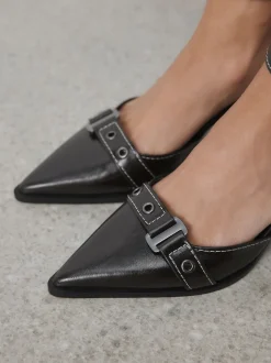 Marron chocolat - Chaussures à talons carrés Forever Comfort® à bout pointu