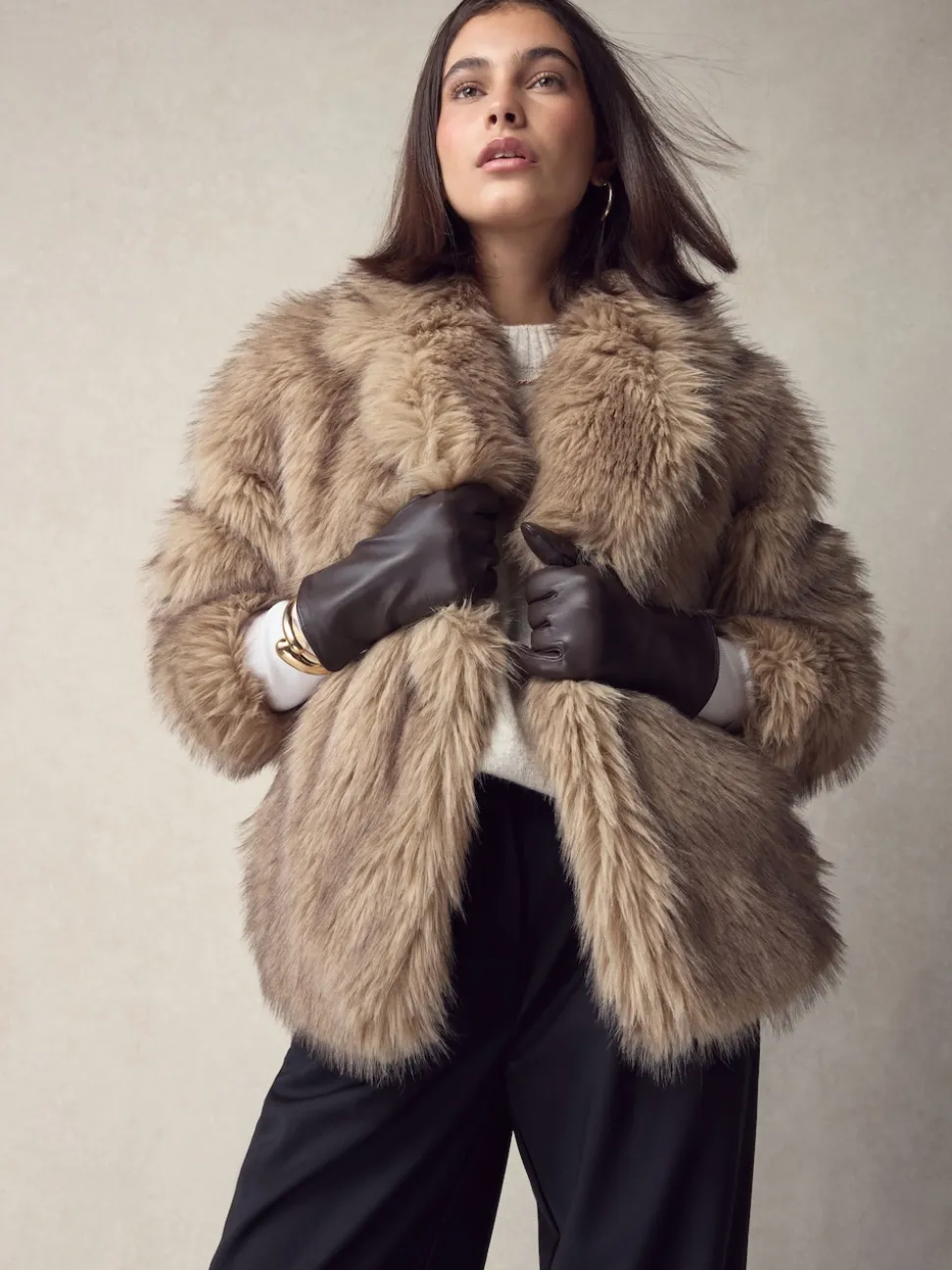 Marron chocolat - Gants en cuir