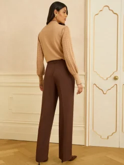 Marron chocolat - Love & Roses Pantalons amples