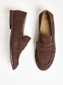 Marron chocolat - Mocassins Friends Like These plats froncés et confortables à enfiler