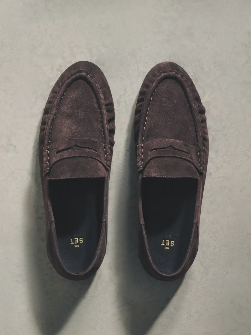 Marron chocolat - Mocassins The Set Premium en daim