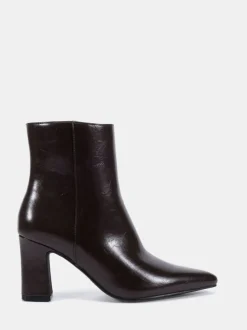 Marron chocolat - Novo Bottes Kimberley Point à talon carré