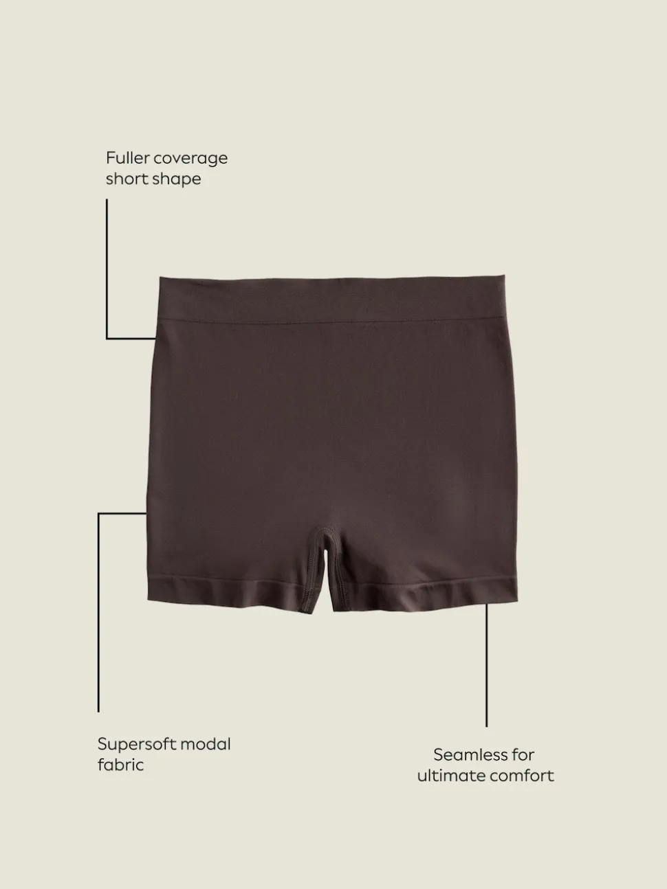 Marron chocolat - N.Premium Short sans coutures super doux