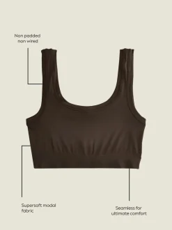 Marron chocolat - N.Soutien-gorge court très doux sans coutures Premium