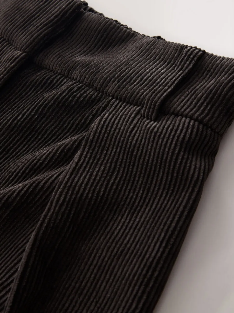 Marron chocolat - Pantalon large en velours côtelé